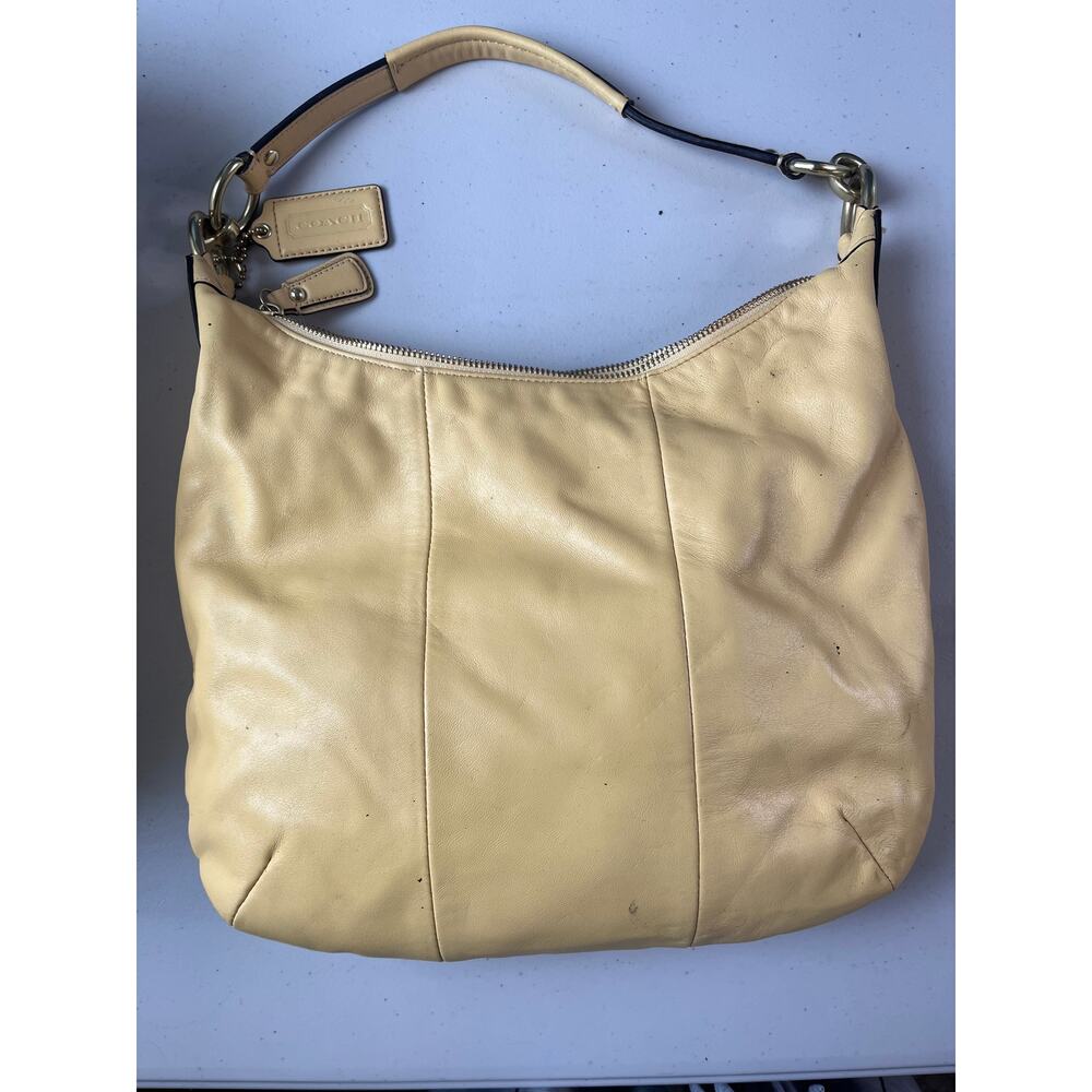 Coach Kristin Yellow Leather Hobo Shoulder Bag Crossbody Purse & Wallet Set - Picture 10 of 10
